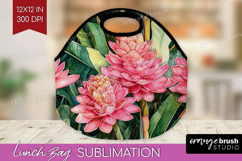 Tropical Flowers Lunch Bag - Floral Lunch Bug PNG Product Image 1