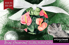 Tropical Flowers Ornament PNG - Floral PNG Sublimation Product Image 1