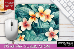 Tropical Flowers Mouse Pad Sublimation - Floral Mousepad PNG Product Image 1