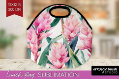 Tropical Flowers Lunch Bag - Floral Lunch Bug PNG Product Image 1