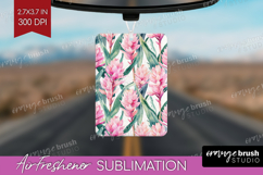 Tropical Flowers Air Freshener PNG - Floral PNG Sublimation Product Image 1
