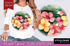 Tropical Flowers Round Tshirt Background - Floral PNG Product Image 1