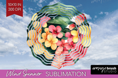 Tropical Flowers Wind Spinner Sublimation PNG - Floral Round Product Image 1