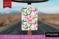 Tropical Flowers Air Freshener PNG - Floral PNG Sublimation Product Image 1