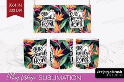 Family Quote Mug Wrap - Tropical Flowers Mug PNG Sublimation Product Image 1