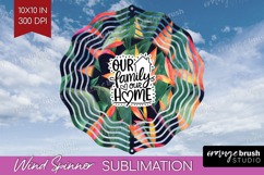 Family Quote Wind Spinner Sublimation PNG - Tropical Flowers Product Image 1