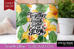Family Quote Tumbler Wrap - Tropical Flowers Tumbler PNG Product Image 1