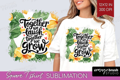Family Quote Square Tshirt Background - Tropical Flowers PNG Product Image 1