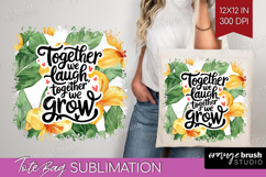 Family Quote Tote Bag - Tropical Flowers Tote Bag PNG Product Image 1
