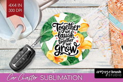 Family Quote Car Coaster - Tropical Flowers Coaster PNG Product Image 1