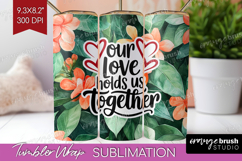 Family Quote Tumbler Wrap - Tropical Flowers Tumbler PNG Product Image 1