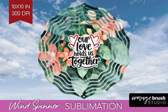 Family Quote Wind Spinner Sublimation PNG - Tropical Flowers Product Image 1