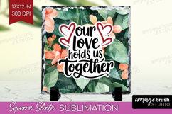 Family Quote Slate PNG - Tropical Flowers Square Slate Product Image 1