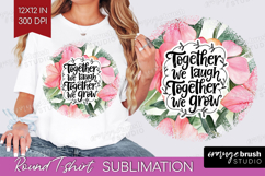 Family Quote Round Tshirt Background - Tropical Flowers PNG Product Image 1