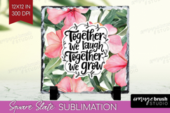 Family Quote Slate PNG - Tropical Flowers Square Slate Product Image 1