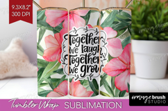Family Quote Tumbler Wrap - Tropical Flowers Tumbler PNG Product Image 1