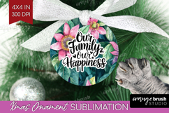 Family Quote Ornament PNG - Tropical Flowers PNG Sublimation Product Image 1