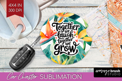 Family Quote Car Coaster - Tropical Flowers Coaster PNG Product Image 1