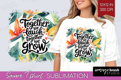 Family Quote Square Tshirt Background - Tropical Flowers PNG Product Image 1