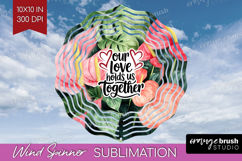 Family Quote Wind Spinner Sublimation PNG - Tropical Flowers Product Image 1