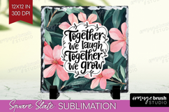 Family Quote Slate PNG - Tropical Flowers Square Slate Product Image 1