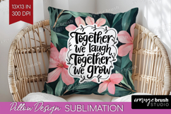 Family Quote Pillow Sublimation - Tropical Flowers Pillow Product Image 1