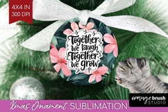 Family Quote Ornament PNG - Tropical Flowers PNG Sublimation Product Image 1