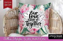 Family Quote Pillow Sublimation - Tropical Flowers Pillow Product Image 1