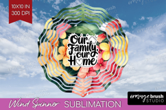 Family Quote Wind Spinner Sublimation PNG - Tropical Flowers Product Image 1