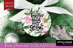 Family Quote Ornament PNG - Tropical Flowers PNG Sublimation Product Image 1