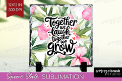 Family Quote Slate PNG - Tropical Flowers Square Slate Product Image 1