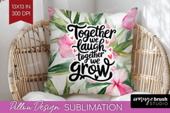 Family Quote Pillow Sublimation - Tropical Flowers Pillow Product Image 1