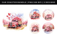 Truck Keychain And Car Coaster Sublimation Design Product Image 1