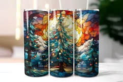 Stained Glass Christmas Tree Tumbler Wrap | Christmas Tree Product Image 2