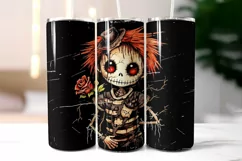 Halloween Voodoo Doll Tumbler Wrap | Vintage Doll Tumbler Product Image 2