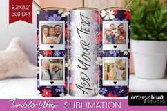 Retro Photo Tumbler PNG - Flowers Picture Tumbler Wrap Product Image 1