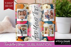 Retro Photo Tumbler PNG - Flowers Picture Tumbler Wrap Product Image 1