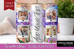 Stained Glass Photo Tumbler PNG - Flowers Picture Tumbler Product Image 1