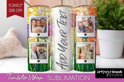 Stained Glass Photo Tumbler PNG - Flowers Picture Tumbler Product Image 1