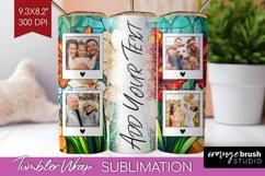 Stained Glass Photo Tumbler PNG - Flowers Picture Tumbler Product Image 1