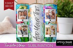 Stained Glass Photo Tumbler PNG - Flowers Picture Tumbler Product Image 1