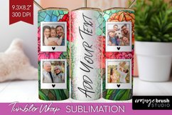 Stained Glass Photo Tumbler PNG - Flowers Picture Tumbler Product Image 1