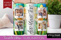 Stained Glass Photo Tumbler PNG - Flowers Picture Tumbler Product Image 1