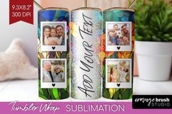 Stained Glass Photo Tumbler PNG - Flowers Picture Tumbler Product Image 1