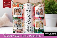 Stained Glass Photo Tumbler PNG - Flowers Picture Tumbler Product Image 1