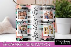 Photo Tumbler Wrap, Floral Picture Frame Tumbler Sublimation Product Image 1