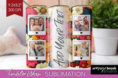 Retro Flowers Photo Tumbler PNG - Floral Picture Tumbler Product Image 1