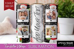 Christmas Photo Tumbler PNG - Snowman Picture Tumbler Wrap Product Image 1