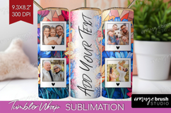 Stained Glass Photo Tumbler PNG - Flowers Picture Tumbler Product Image 1