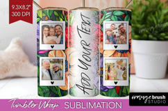 Stained Glass Photo Tumbler PNG - Flowers Picture Tumbler Product Image 1